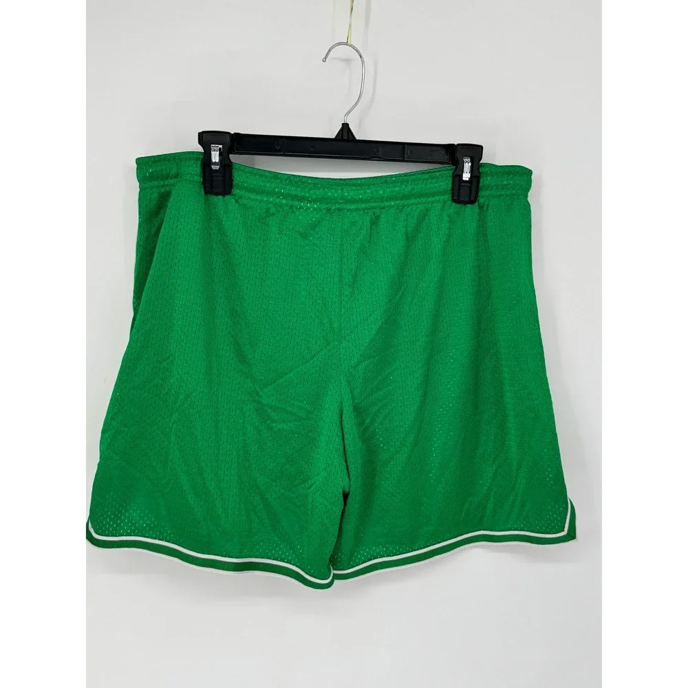 Vintage Nike Basketball Shorts Boys Size Large Green White Mesh Striped